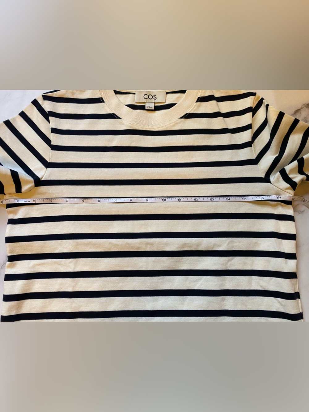 COS Navy and White Striped Crew Top - Picture 11 of 11